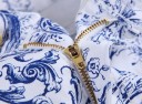 Blåvita jeans för män i en intressant design 6