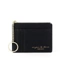 Dam liten plånbok för kort med nyckelring Metallkedja Fickor för kort på båda sidor Överdrag med dragkedja Konstläder 12 x 9 x 1,3 cm 1