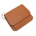 Damså wallet för nycklar av äkta läder med lock och metallring Litet fickfodral 13 x 10 x 2,5 cm För handväska och ficka 2
