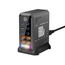 660W GaN stație de încărcare 72 x 90 x 118 mm 10 porturi USB-C și USB-A PD3.1 PD3.0 PPS încărcător rapid cu lumină LED schimbătoare EU plug HW18 4