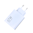 67W hurtigopladningsadapter med USB C og USB A-kabel EU-oplader med USB PD-understøttelse hurtigopladning mobiltilbehør telefon tablet 5