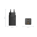 67W Schnellladegerät mit USB A und 2x USB C Anschlüssen GaN Schnellladegerät PD3.0 QC4.0 Kompaktadapter mit EU Stecker für mehrere Geräte 7
