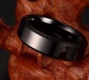 Sort titaniumring til mænd 3