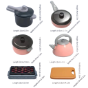 69 pcs Conjunto de Cozinha Infantil Rosa Utensílios de Cozinha e Alimentos Brinquedo de Plástico para Cozinha Infantil Conjunto Completo de Utensílios de Cozinha 6