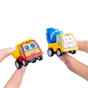 6ks mini veículos de construção para crianças - Seta de camiões e reboques de inércia - Brinquedos desenhados - Conjunto de engenharia - Veículos coloridos 6