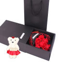 7 flores de sabonete rosa com ursinho e caixa de presente 29x19 cm presente decorativo para celebrações e aniversários 2