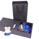 7 květinová kytice z růžového mýdla s medvídkem a dárkovou krabičkou 29x19 cm dekorativní dárek pro oslavy a výročí 3