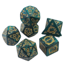 7 Piece Polyhedral Acrylic Fantasy Dice Set with Marble Effect for Tabletop Games Dungeons and Dragons Roleplay and Hero Games 8