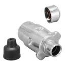 7-pinowa aluminiowa wtyczka do przyczep i kamperów 12V EU złącze Wodoodporna elektronika holownicza Srebrny adapter do ciężarówek 2