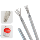 7-pins manicure tool voor 3D versiering en nagelschilderen 1,2 x 13 cm Luxe ultradunne pen van roestvrij staal voor professioneel ontwerp 1