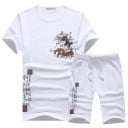 Herrset - T-shirt med fisktryck och shorts J1561 1