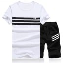 Randigt set för män - T-shirt och shorts J979 4