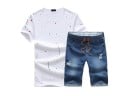 Fritidsset för män - T-shirt och mörkblå shorts J2236 1