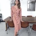 Vestido midi de otoño con hebilla 2