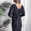 Vestido midi de otoño con hebilla 6