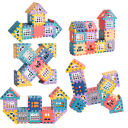 72 Stück Mikro-Bausteine mit Fenstern Bausteine zum Bau von Häusern Faltpuzzle Erstellung großer Konstruktionen Kreatives Spiel für Kinder 4