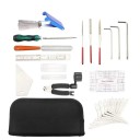 72-teiliges Gitarren-Reparatur-Werkzeugset mit Tragetasche, professionelles Service-Kit, Stimmgerät, Stiftzieher, Schraubendreher, Lineale, Schraubenschlüssel 7