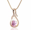 Guldpläterat damhalsband med zirkon J3066 6