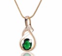 Guldpläterat damhalsband med zirkon J3066 7