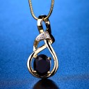 Guldpläterat damhalsband med zirkon J3066 9