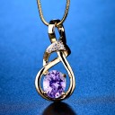 Guldpläterat damhalsband med zirkon J3066 10