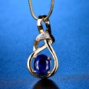 Guldpläterat damhalsband med zirkon J3066 11