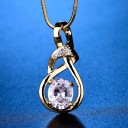 Guldpläterat damhalsband med zirkon J3066 12