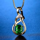 Guldpläterat damhalsband med zirkon J3066 13