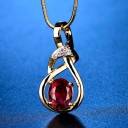 Guldpläterat damhalsband med zirkon J3066 14