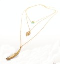 Guldpläterat fjäderhalsband J3402 2