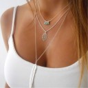 Guldpläterat fjäderhalsband J3402 3
