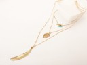 Guldpläterat fjäderhalsband J3402 4