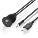 Prodlužovací kabel USB 2.0 / 3,5mm jack do auta 1