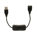 Predlžovací kábel USB F / M s vypínačom 28 cm 2