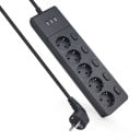 Förlängningssladd 5x uttag, 3x USB 2 m 2