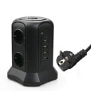 Förlängningssladd 6x uttag, 4x USB 2 m 1