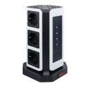 Förlängningssladd 9x uttag, 4x USB, 1x USB-C 2 m 1
