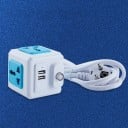Förlängningssladd kub 4x uttag, 2x USB 1,8 m 1