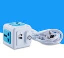 Förlängningssladd kub 4x uttag, 2x USB 1,8 m 2