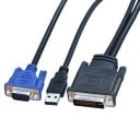 DVI (30+5) till VGA / USB anslutningskabel 1,7 m 1