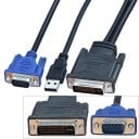 DVI (30+5) till VGA / USB anslutningskabel 1,7 m 4