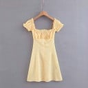 Mini rochie stretching cu umeri căzuți 3
