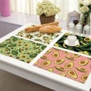 Tischsets mit Avocado-Motiv 24