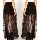 Falda larga transparente de lunares para mujer 2