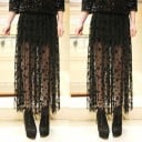 Falda larga transparente de lunares para mujer 3