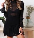 Rochie mini cu guler cu volane 7