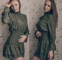 Rochie mini cu guler cu volane 8