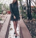 Rochie mini cu guler cu volane 9