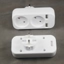 Socket splitter med 2x USB-portar K1117 3