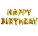 Set med 13 HAPPY BIRTHDAY ballonger - guld 1
